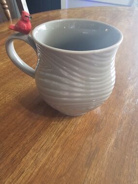 Temp-Tations Ceramic Mug with Red Cardinal Accent
